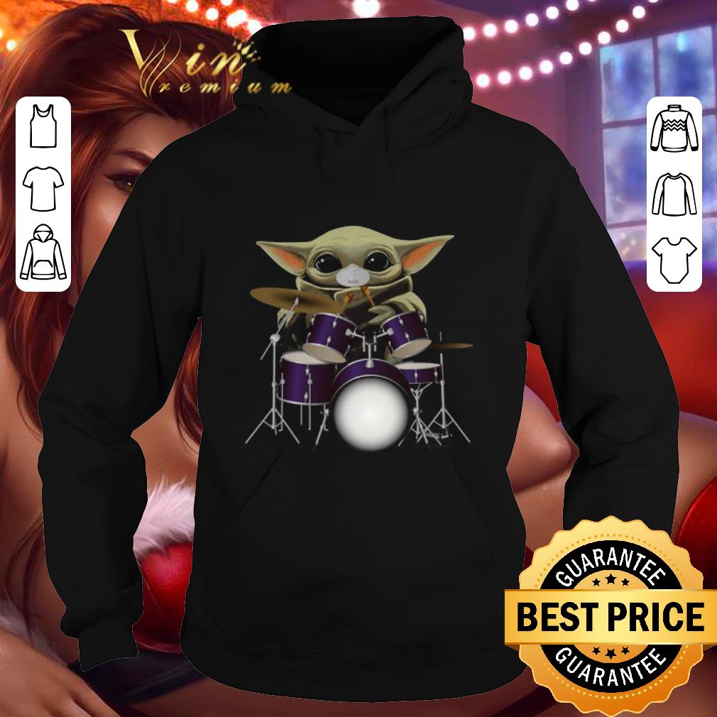 Baby Yoda mask drum Coronavirus shirt