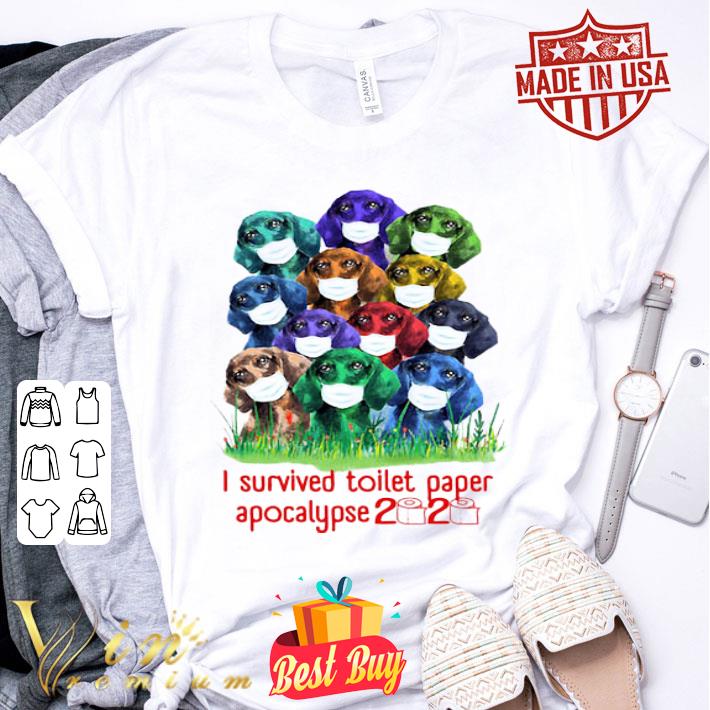 Dachshund watercolor I survived toilet paper apocalypse 2020 shirt