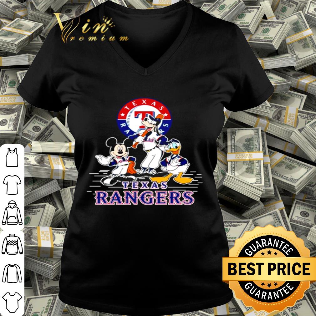 Disney Mickey Mouse Goofy Donald Duck Texas Rangers logo shirt Disney Mickey Mouse Goofy Donald Duck Texas Rangers logo shirt