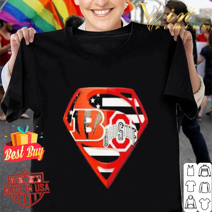 Cincinnati Bengals and Ohio State Buckeyes inside Superman logo shirt