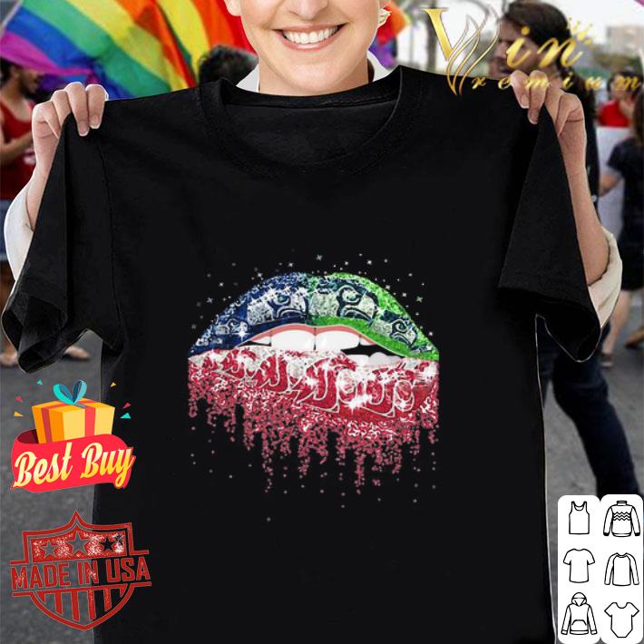 Glitter Lips Seattle Seahawks And Washington State Cougars shirt