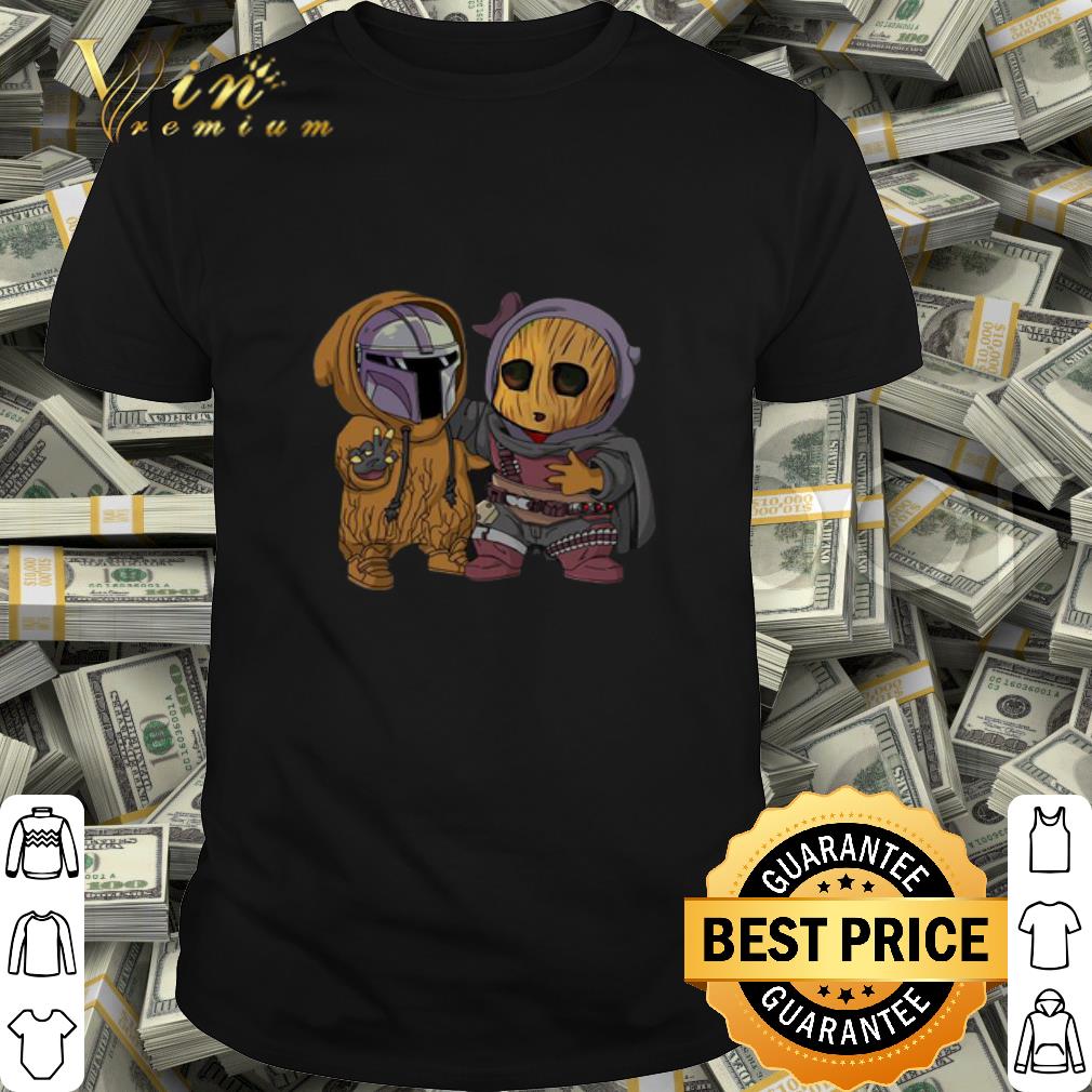 Star Wars Baby Mandalorian And Baby Groot Marvel shirt