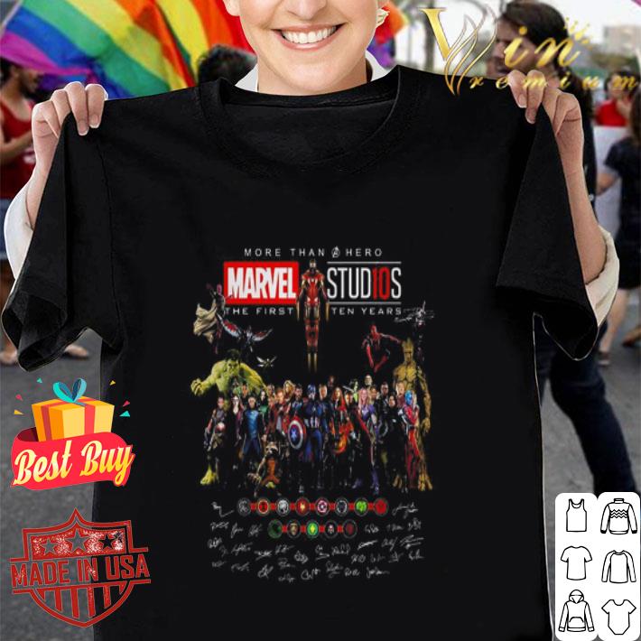 More than a hero Marvel Studios the first ten years signatures shirt