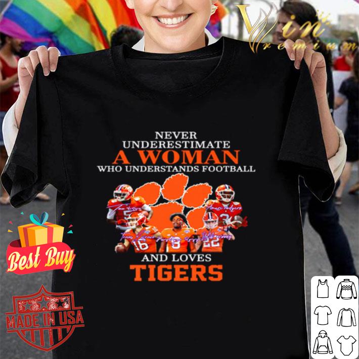 Clemson Tigers signatures a woman who understands football shirt