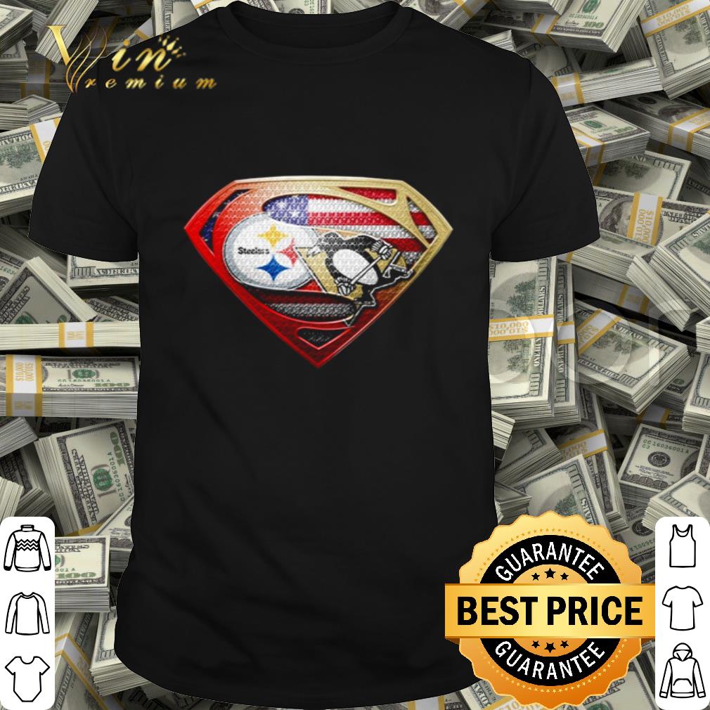 Pittsburgh Steelers vs Pittsburgh Penguins Superman American flag shirt