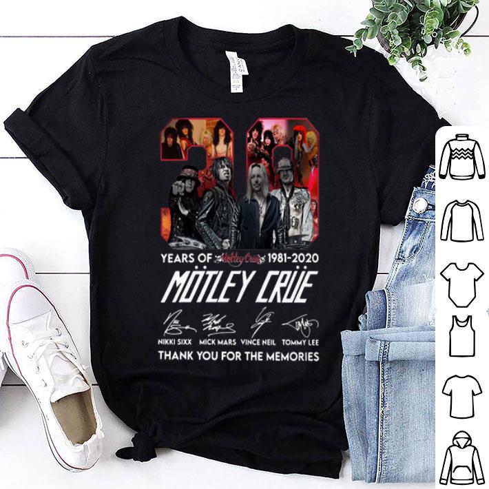 39 Years Of Motley Crue Thank You For The Memories Signature shirt