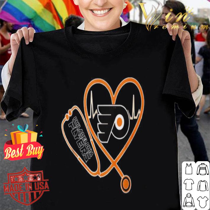 Love Philadelphia Flyers Nurse Heartbeat Stethoscope shirt