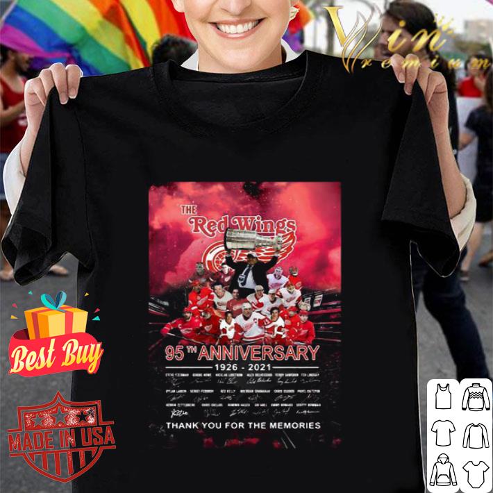 The Detroit Red Wings 95th Anniversary 1926 2021 Signatures Poster shirt