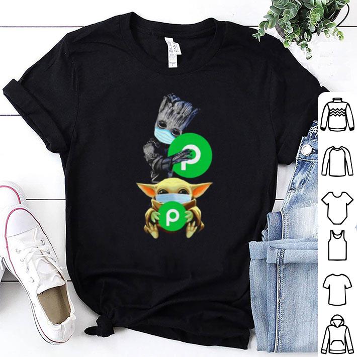 Baby Yoda And Baby Groot Hug Beats Logo shirt
