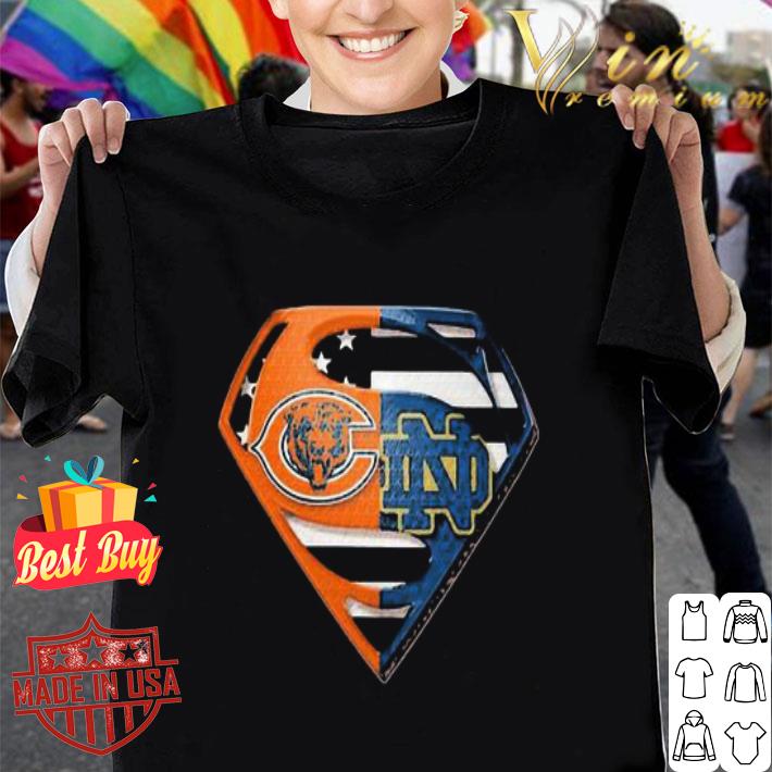 Chicago Bears vs Notre Dame Diamond inside Superman logo shirt