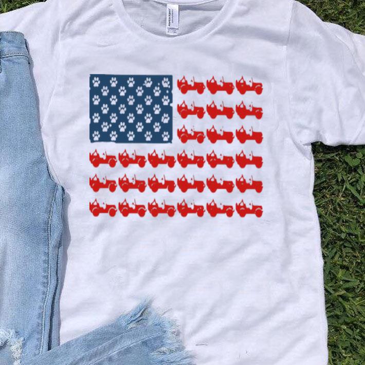 Jeeps Paw Dog Independence Day American Flag shirt