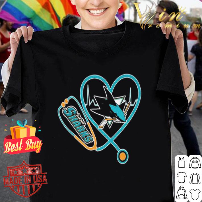 San Jose Sharks nurse hockey Stethoscope Heartbeat shirt
