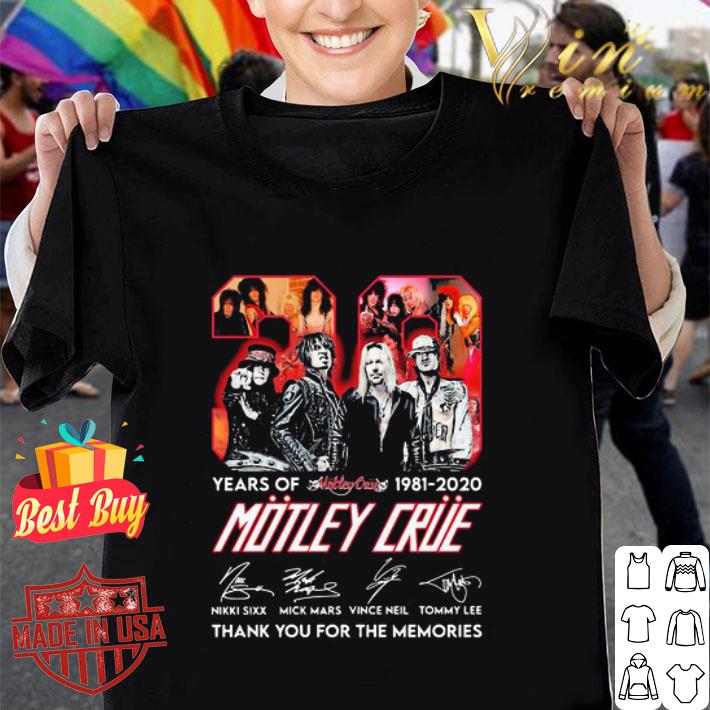 29 Years Of 1981-2020 Motley Crue Band Signatures shirt