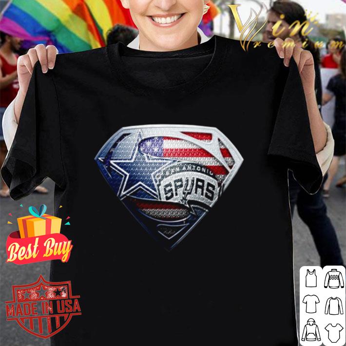 Dallas Cowboys vs San Antonio Spurs Superman American flag shirt