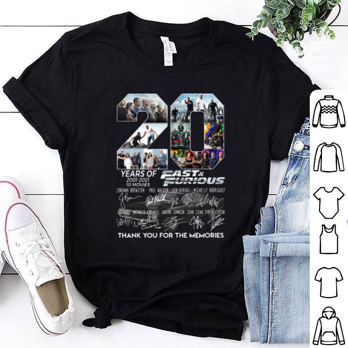 20 Years Of Fast And Furious Signatures shirt