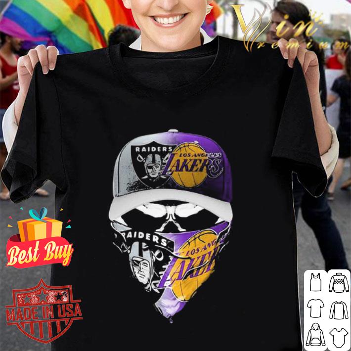 Skull Mask Oakland Raiders And Los Angeles Lakers Coronavirus shirt