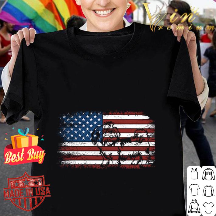Shih Tzu Silhouette American Flag 4th Of July Independence Day shirt