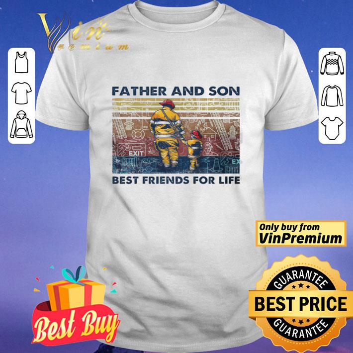 Fireman Father And Son Best Friends For Life Vintage Happy Father's Day shirt