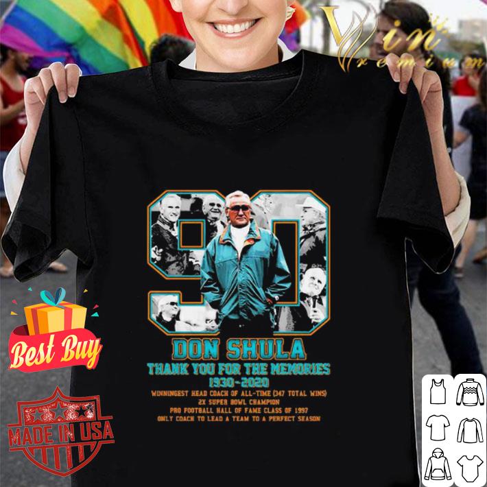 90 Don Shula Coach Miami Dolphins Thank You For The Memories shirt