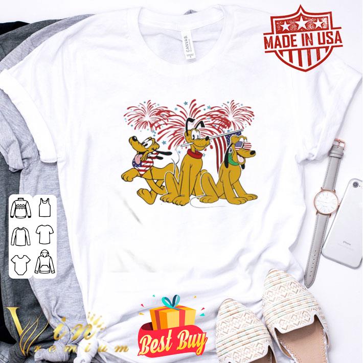 Firework Pluto Dog American Flag Independence Day shirt