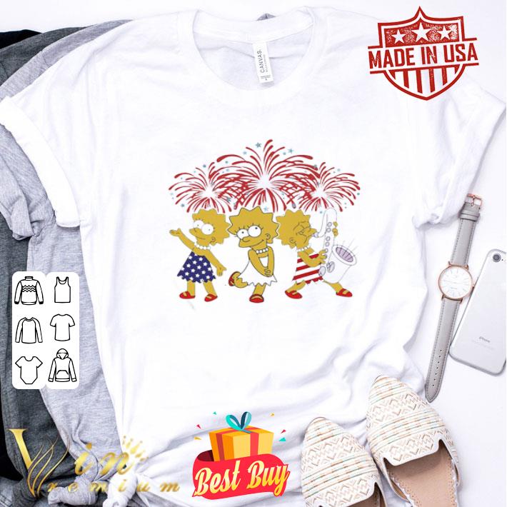 Firework Lisa Simpson American Flag Independence Day shirt