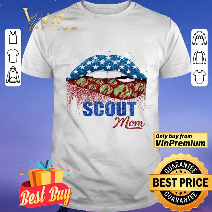 Scout mom lip American flag veteran Independence day shirt