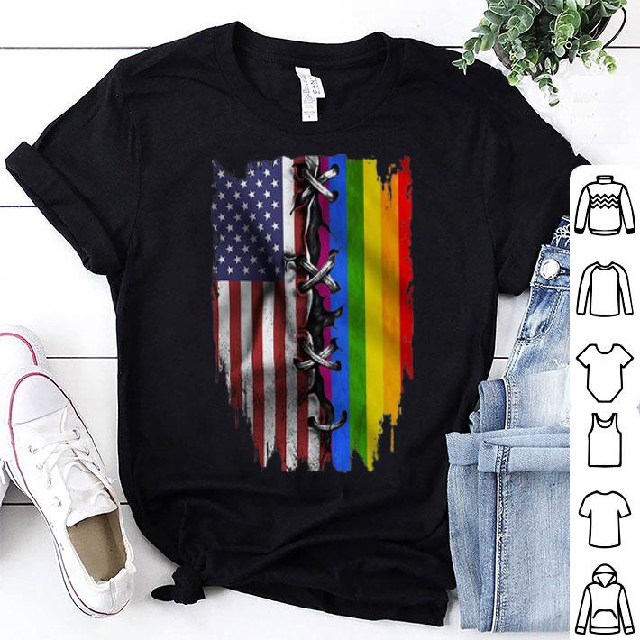 American Flag And LGBT Pride Flag shirt