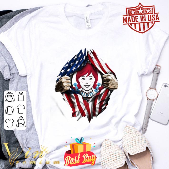 Blood insides wendy’s american flag independence day shirt