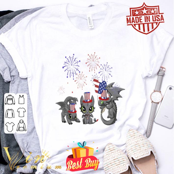 Firework Toothless American Flag 4th Of July Independence Day shirt