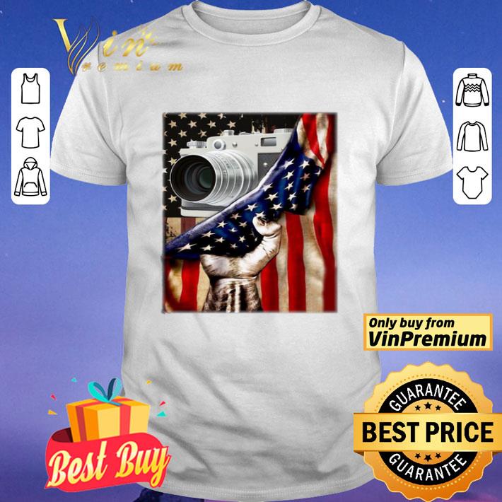 Camera Black Lives Matter American Flag Independence Day shirt