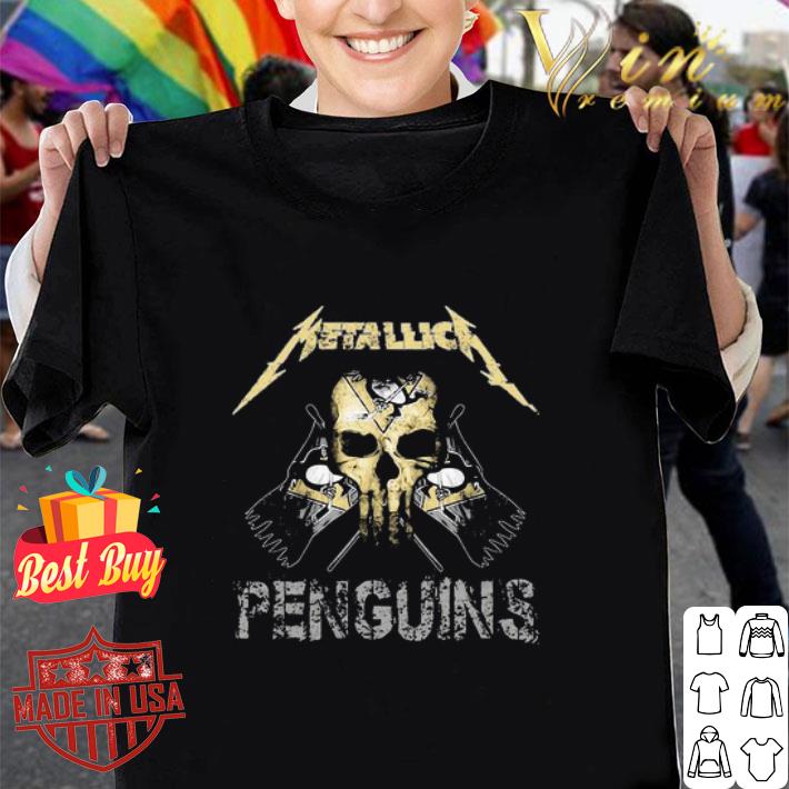 Skull Mashup Metallica And Pittsburgh Penguins Flag shirt