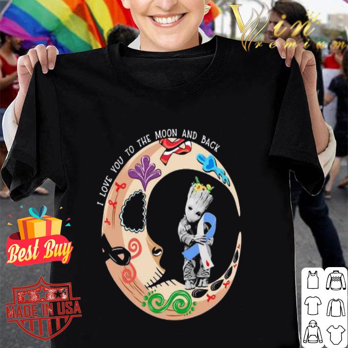 I Love To The Moon And Back Baby Groot Hug Diabetes Awareness shirt