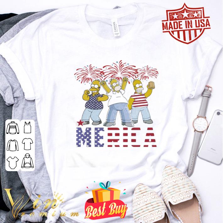 Firework The Simpsons Merica American Flag Independence Day shirt