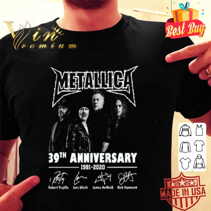 Logo Metallica 39th Anniversary 1981-2020 Signatures shirt Logo Metallica 39th Anniversary 1981-2020 Signatures shirt