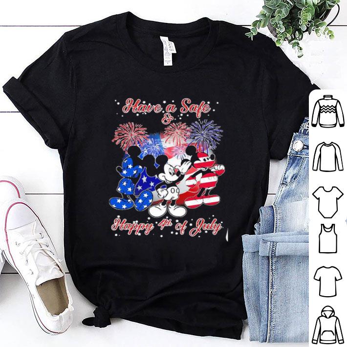 Firework Mickey American Flag Have A Safe And Happy Independence Day shirt