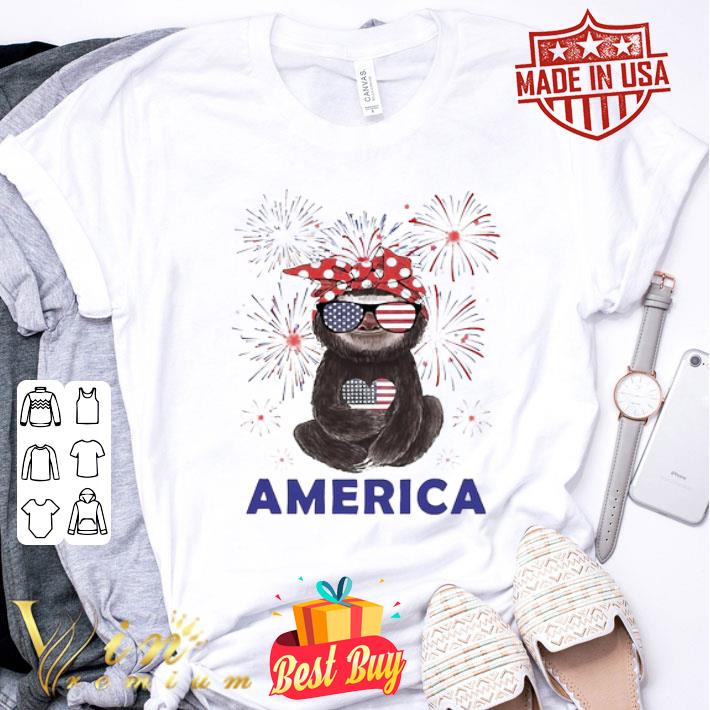 Sloth Independence Day American Flag shirt