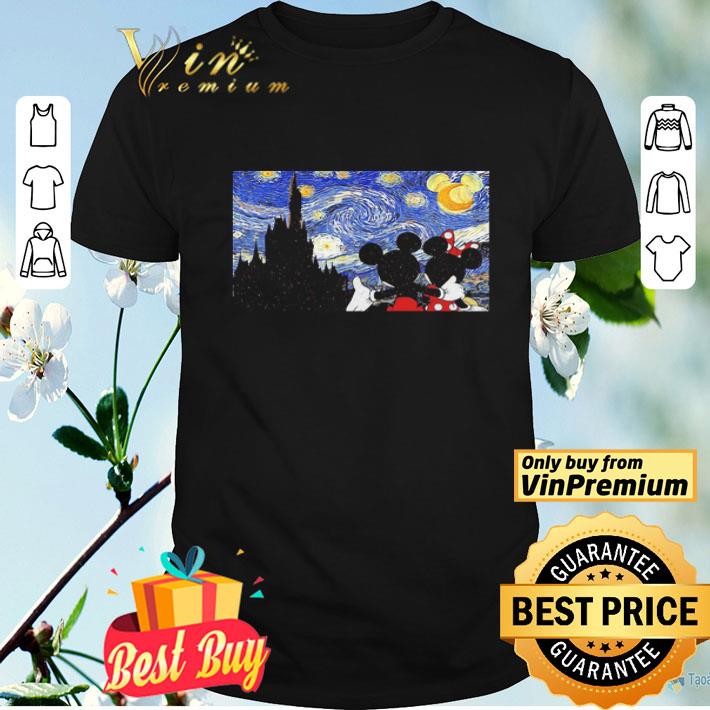 Mickey and Minnie Mouse Starry Night Van Gogh shirt