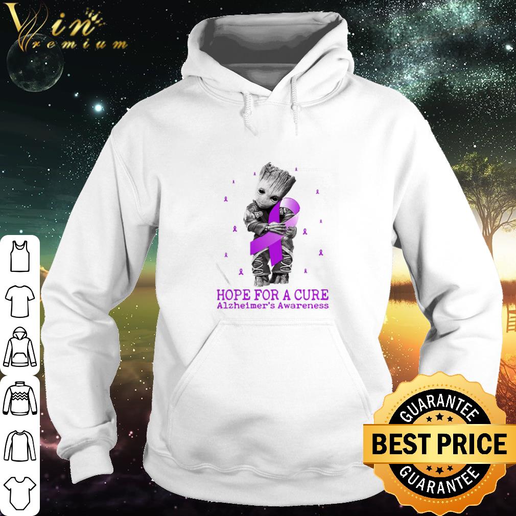 Top Marvel Baby Groot Hug Hope For A Cure Alzheimer Awareness shirt