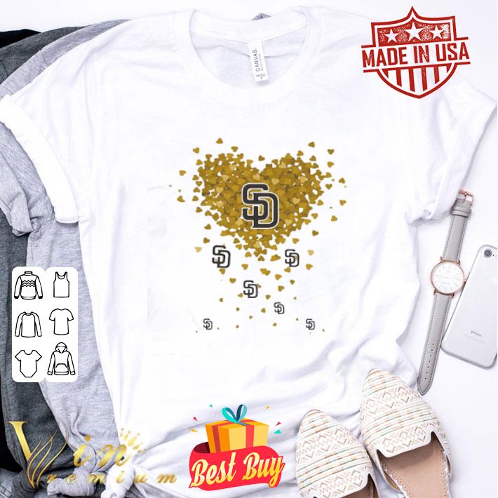 Love San Diego Padres Baseball Tiny Shape Hearts shirt