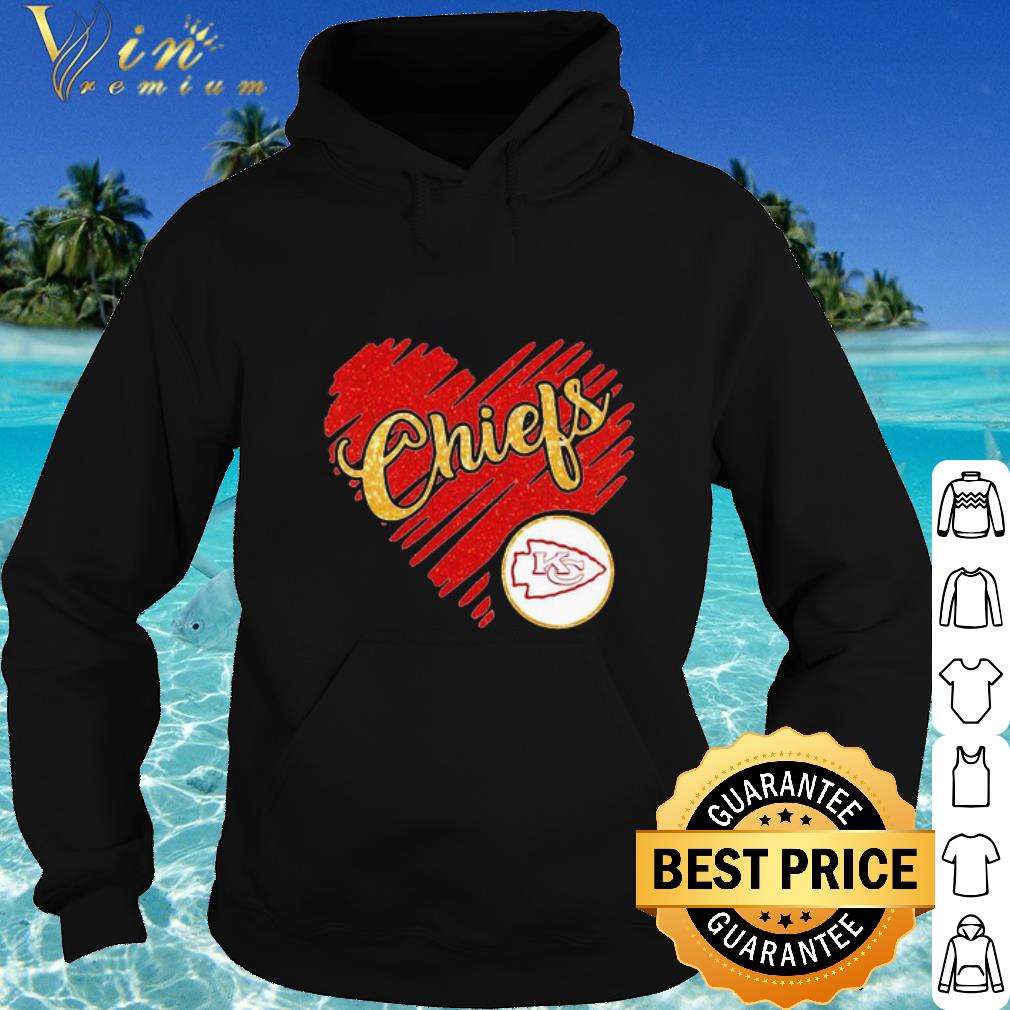 Cool Kansas city chiefs logo heart diamond shirt