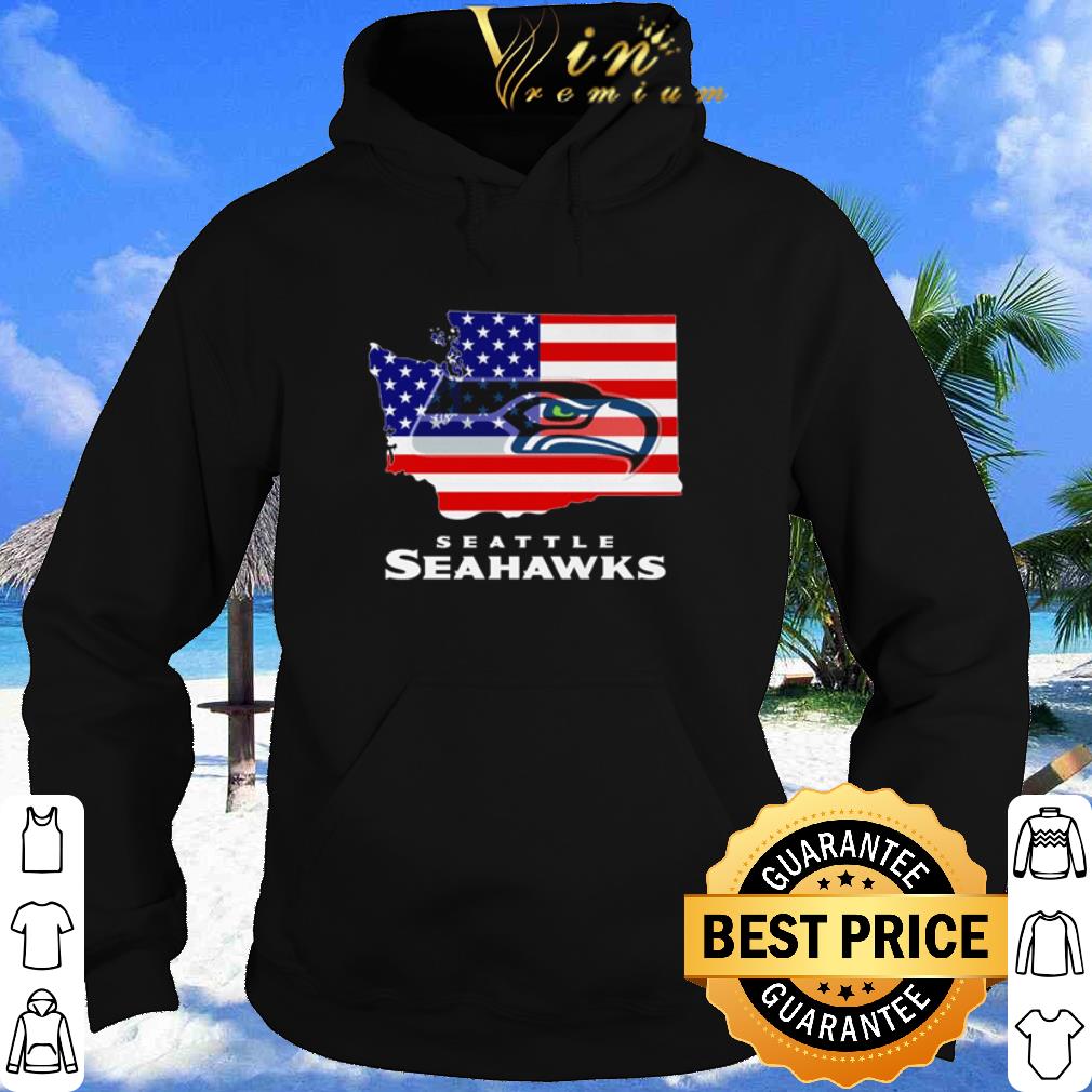 Best Seattle Seahawks NFL Map American Flag 4th Of July shirt