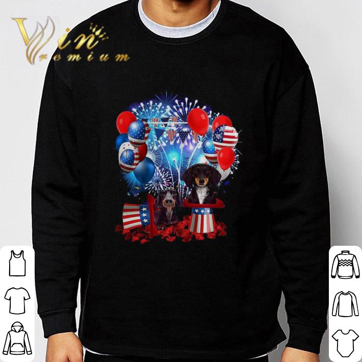 Firework Dachshund American Flag shirt