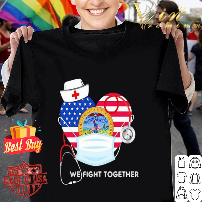 Nurse Mask We Fight Together American Flag 4th Of July Coronavirus shirt