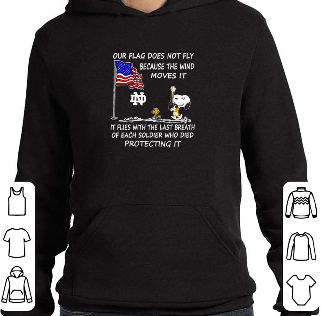 Funny Charlie Brown And Snoopy American Flag Notre Dame Our Flag Does Not Fly shirt