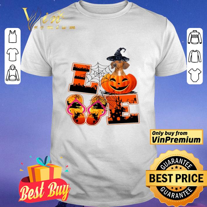 Love Halloween Dachshund Witch Pumpkin shirt