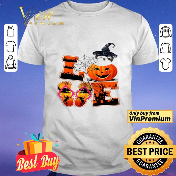 Love Halloween Shih Tzu Witch Pumpkin shirt