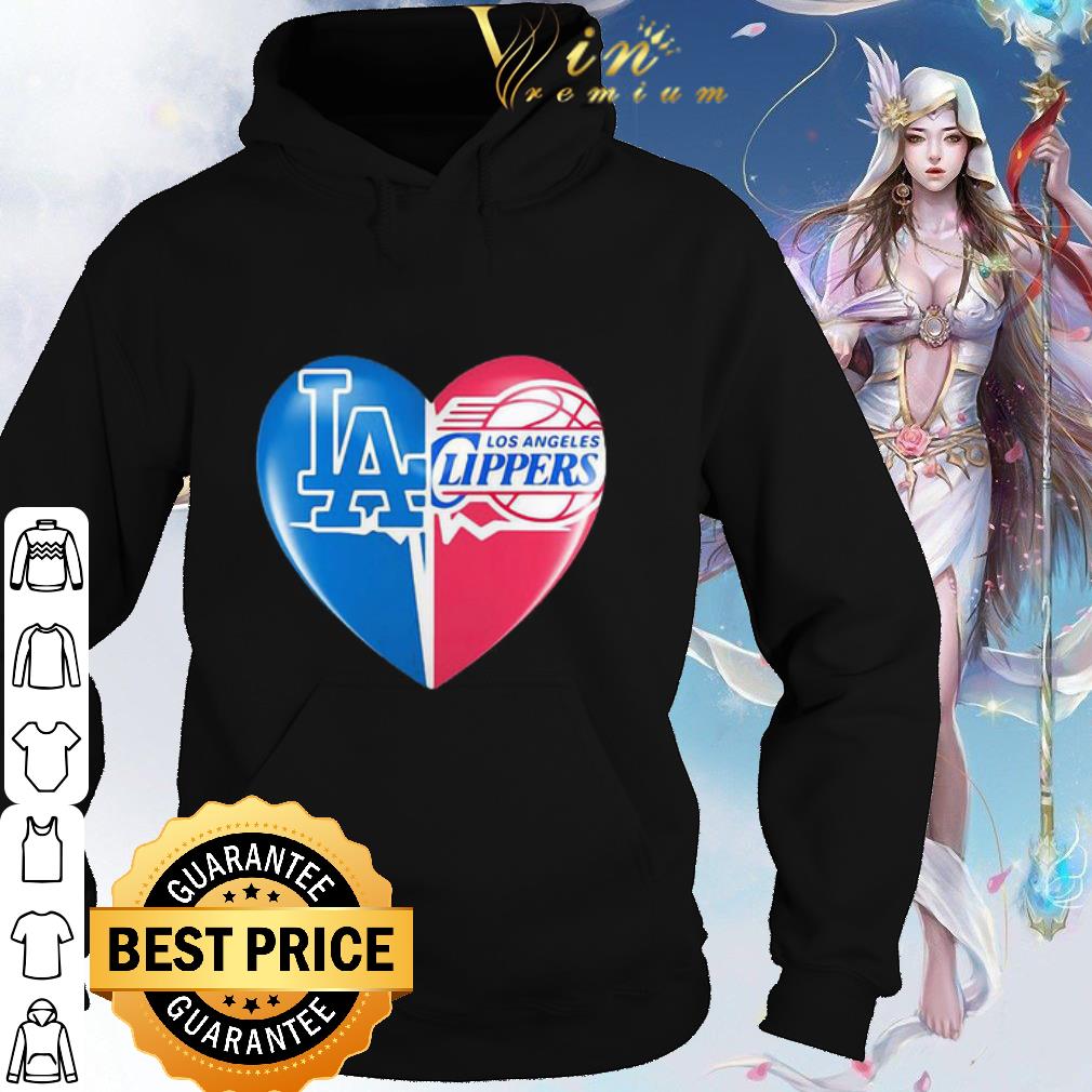 Pretty Love Los Angeles Dodgers And Los Angeles Clippers Heartbeat shirt
