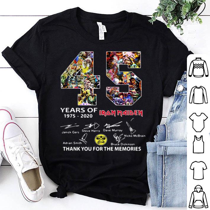 45 Years Of Iron Maiden Signatures Thank You The Memories shirt