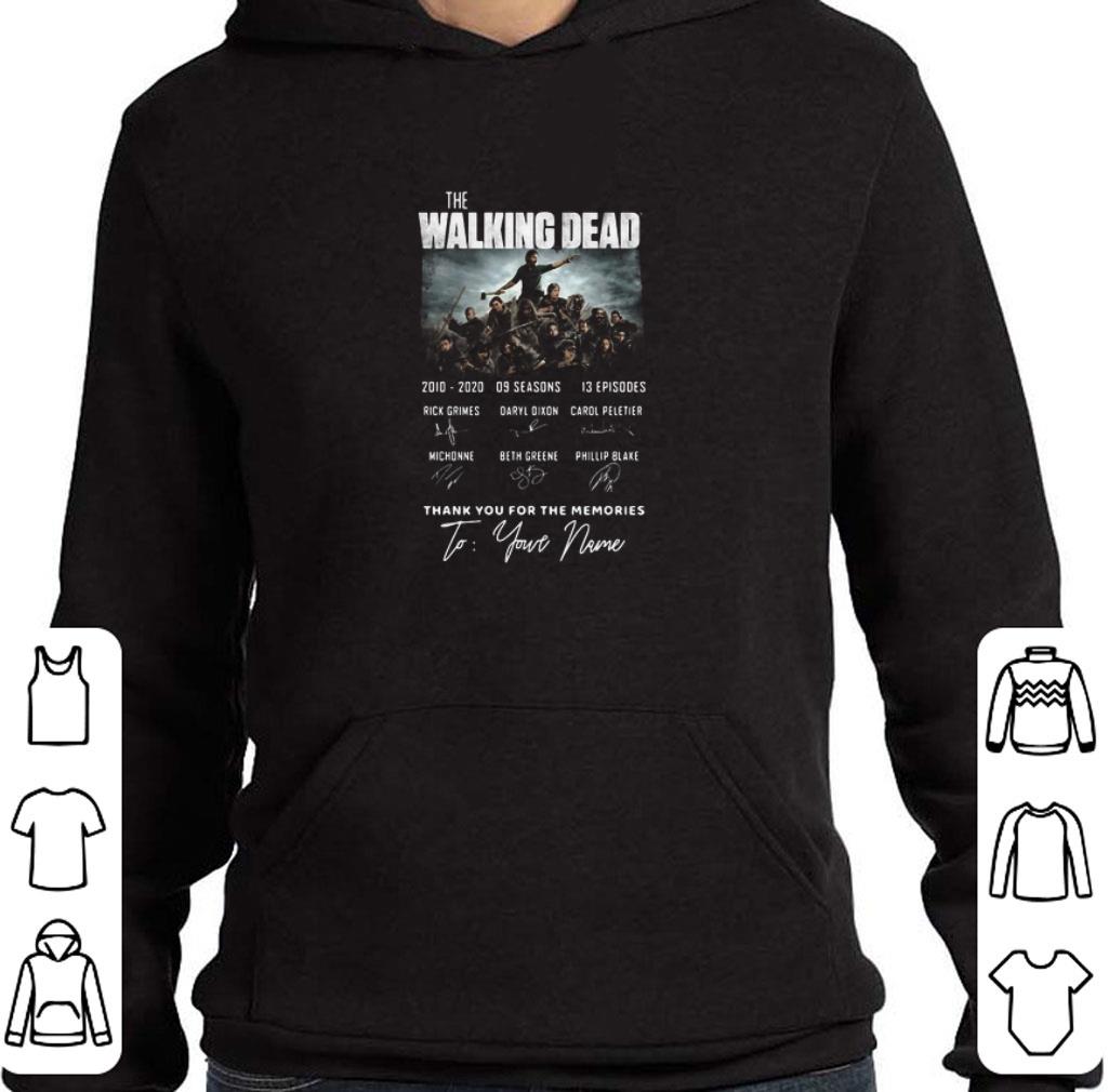 Official The walking dead 2010 2020 9 seasons 13 episodes thank you for the memories to your name signatures shirt