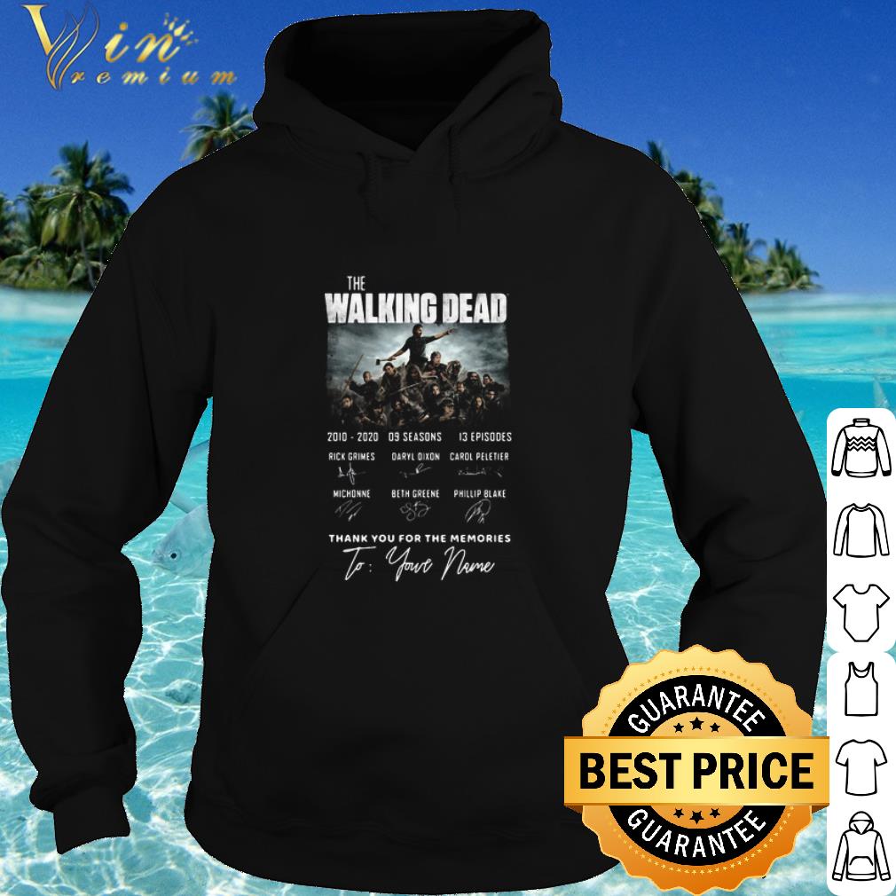Premium The walking dead 2010 2020 9 seasons 13 episodes thank you for the memories to your name signatures shirt